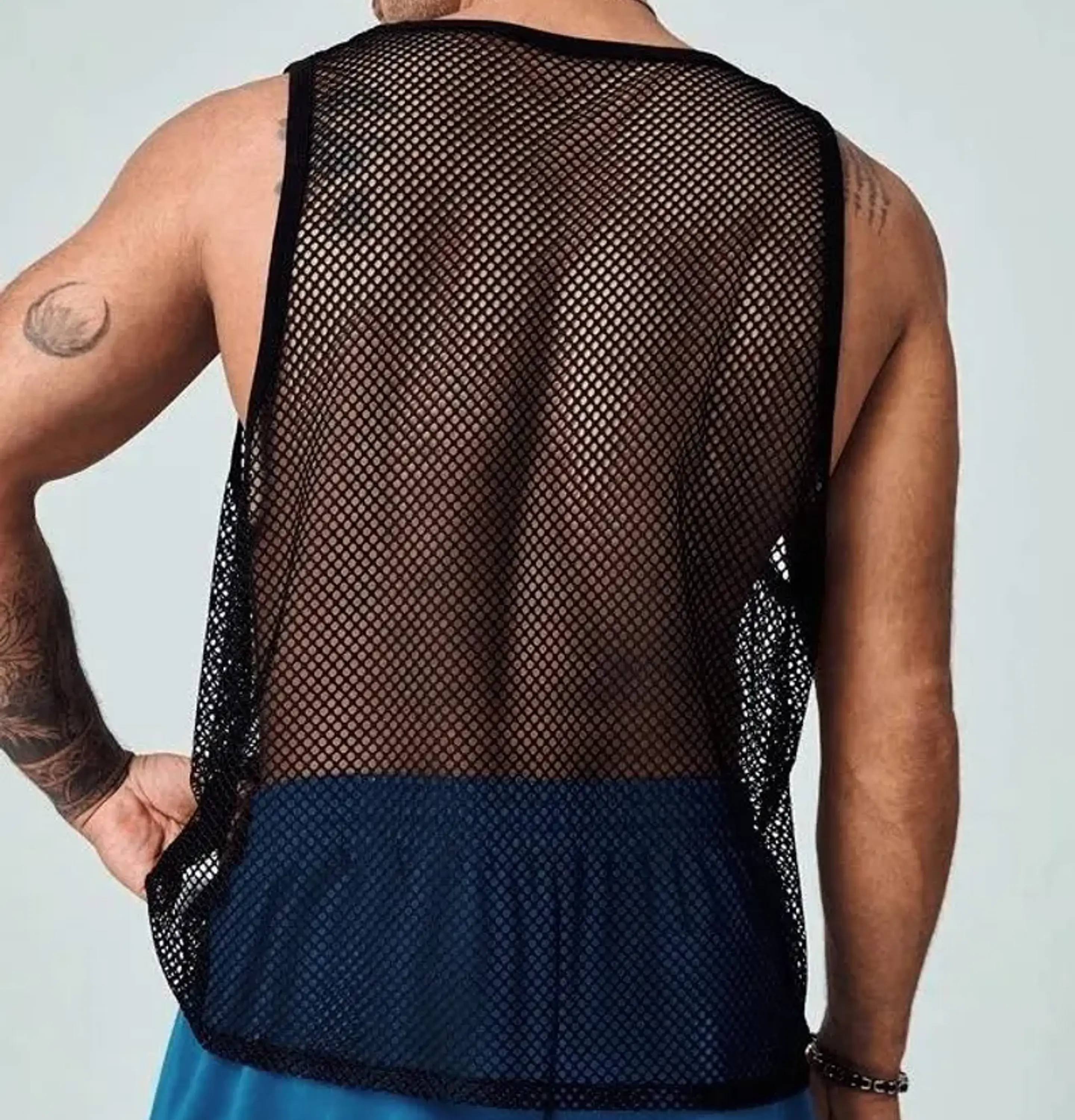 Camiseta de malla transparente para hombre 2