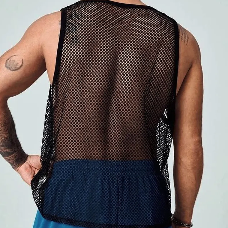 Camiseta de malla transparente para hombre 2