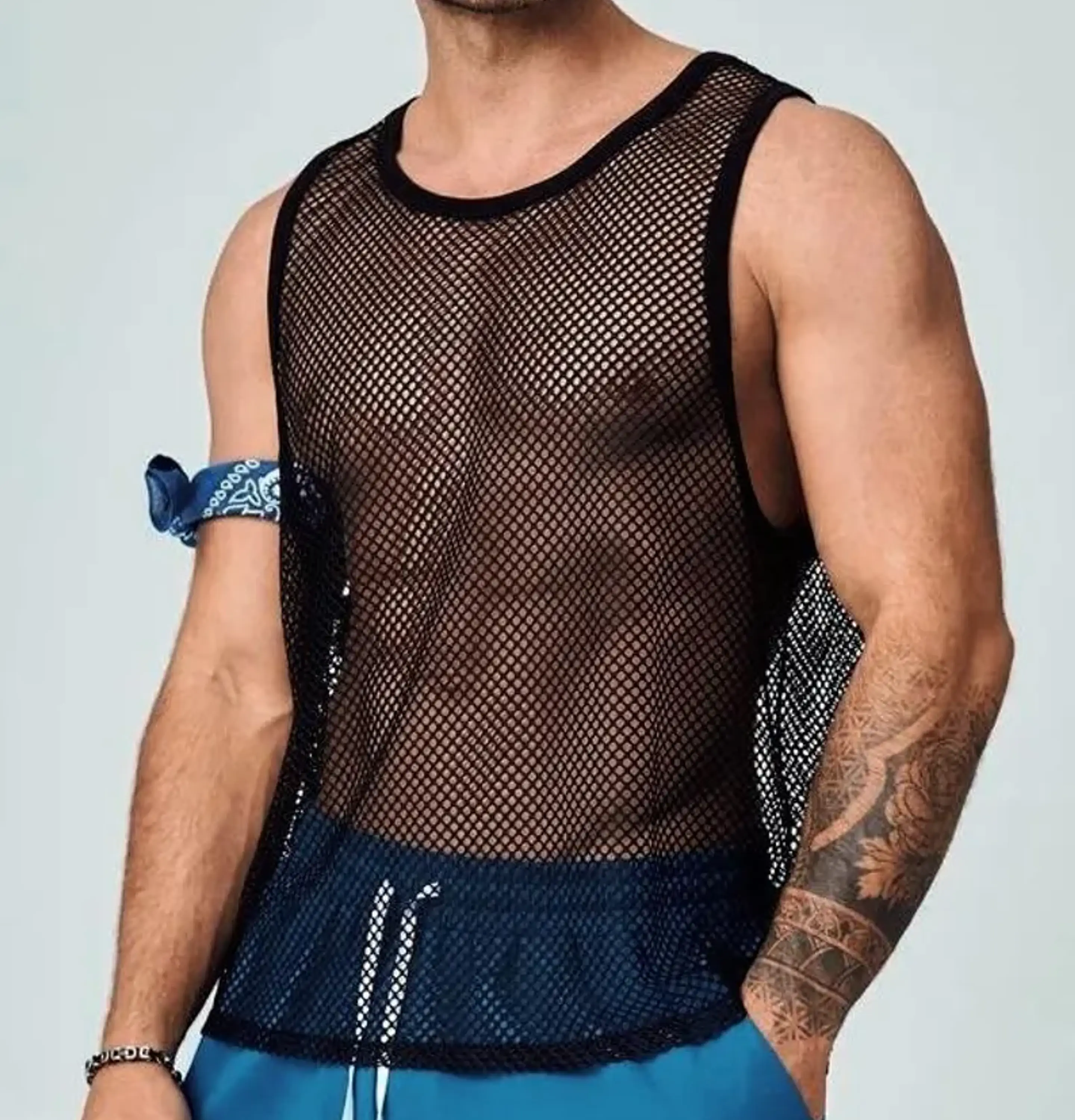 Camiseta de malla transparente para hombre 3