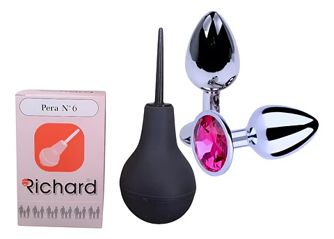 KIT IDEAL PARA EL SEXO ANAL ENEMA DE 220 MILITROS + PLUG ANAL