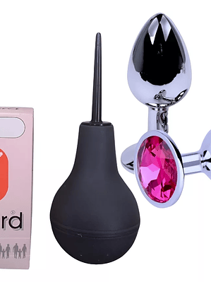 KIT IDEAL PARA EL SEXO ANAL ENEMA DE 220 MILITROS + PLUG ANAL