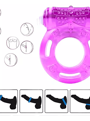 Anillo Vibrador Retardante Sencillo Pene/Estimulador/Rosado