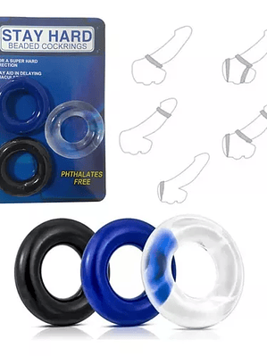 Tres Anillos Retardante Para Pene Kit