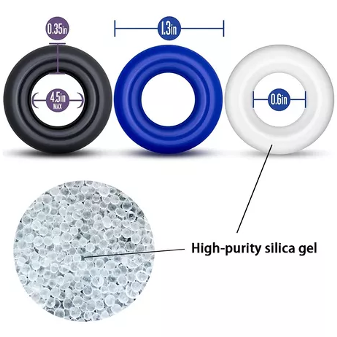 Tres Anillos Retardante Para Pene Kit 4