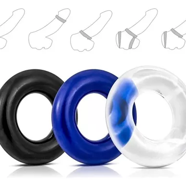 Tres Anillos Retardante Para Pene Kit 5