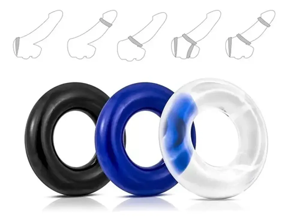 Tres Anillos Retardante Para Pene Kit 5