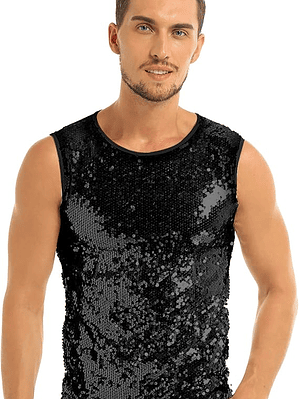 Camiseta sin mangas con lentejuelas