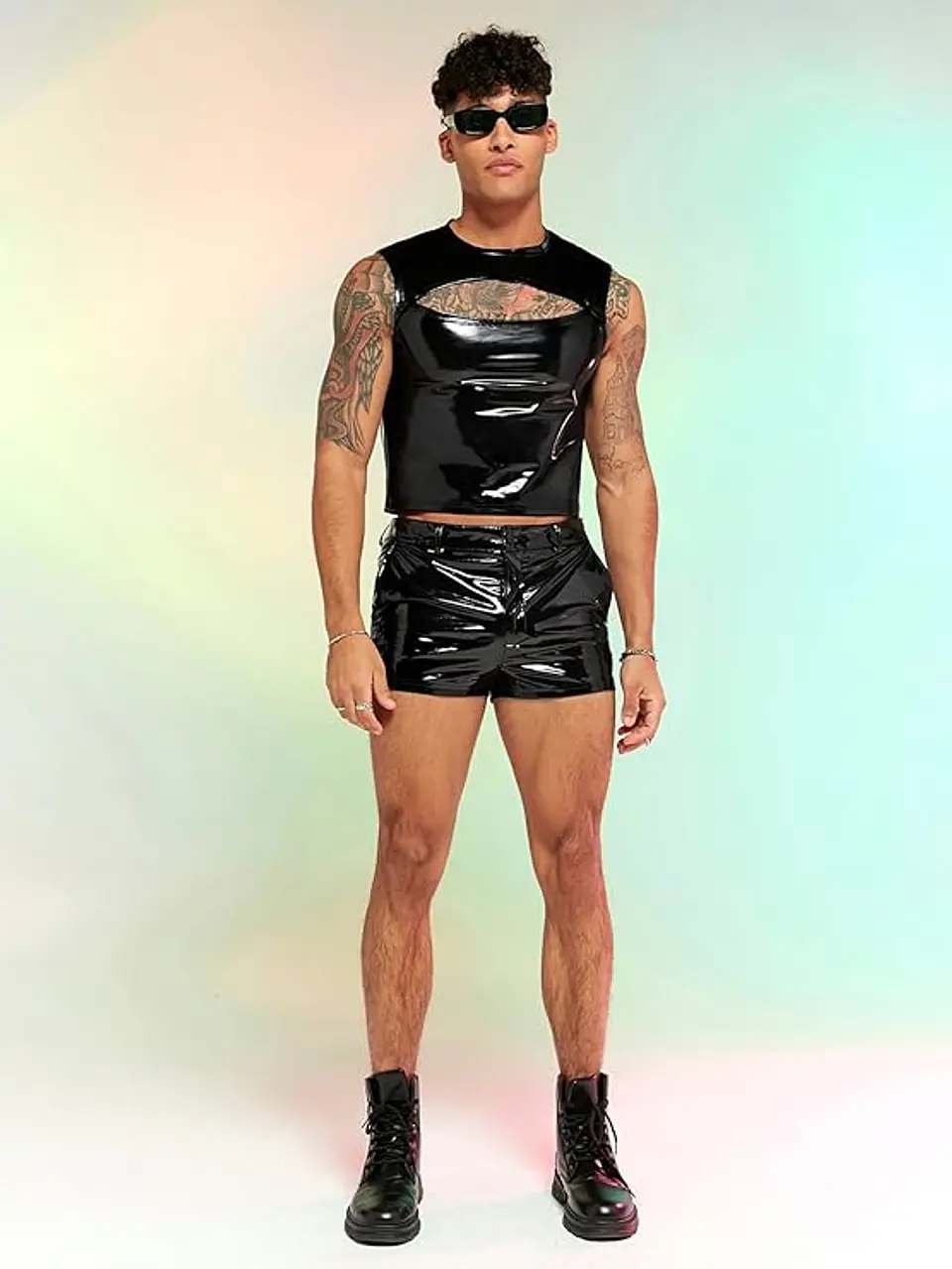 CONJUNTO SHORT Y CROP TOP EN SHAROL LATEX 2