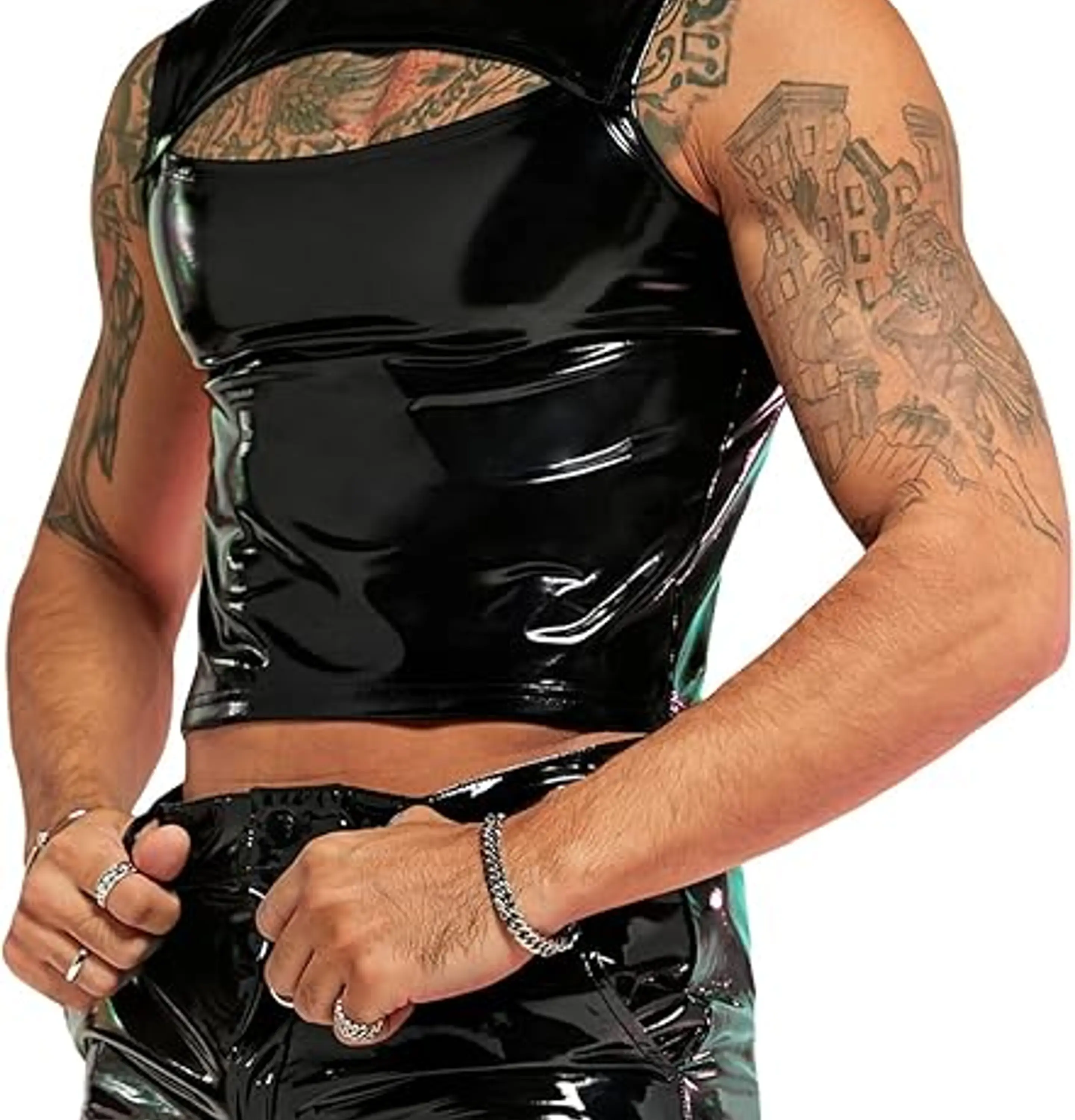 CONJUNTO SHORT Y CROP TOP EN SHAROL LATEX 6
