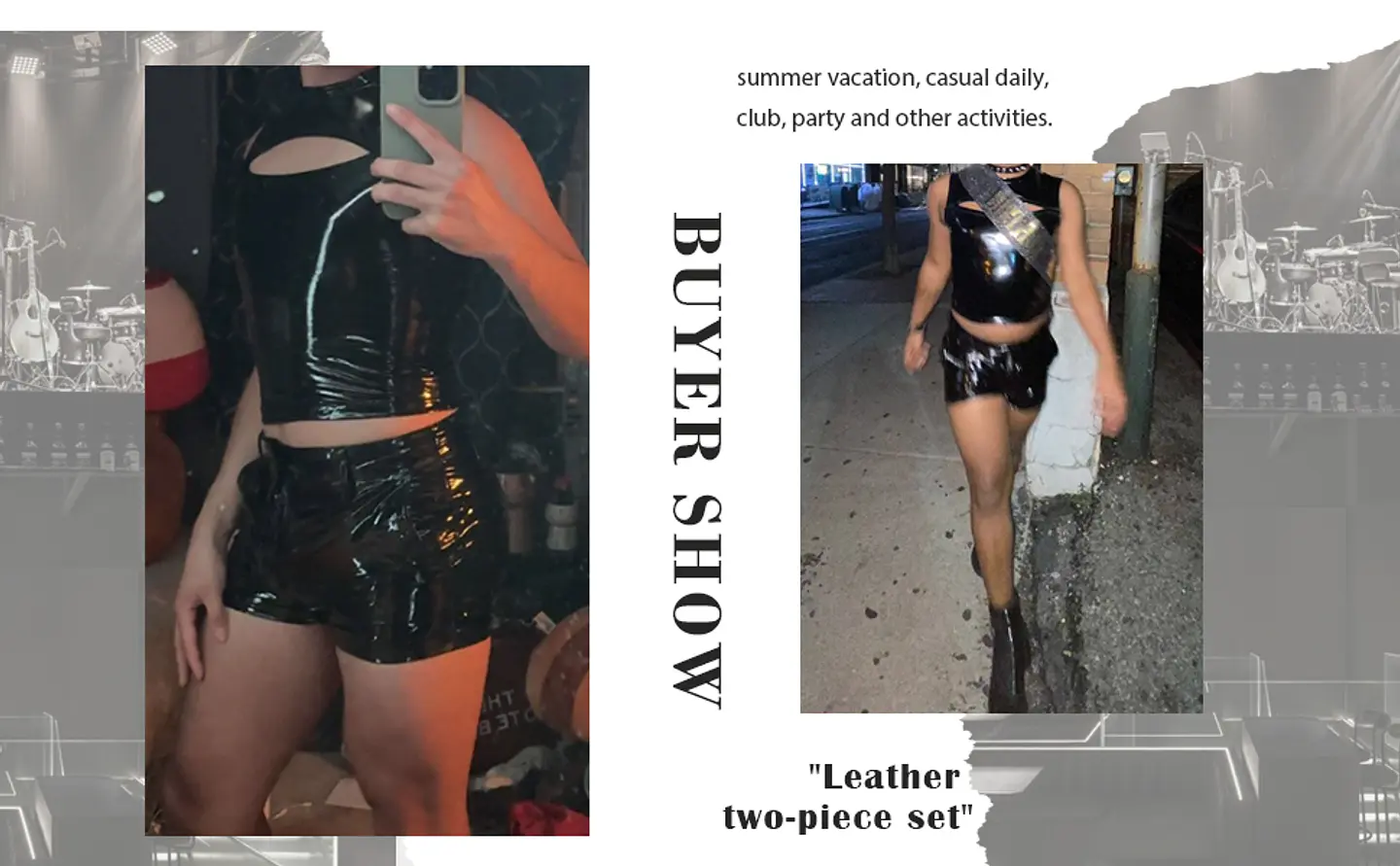 CONJUNTO SHORT Y CROP TOP EN SHAROL LATEX 7