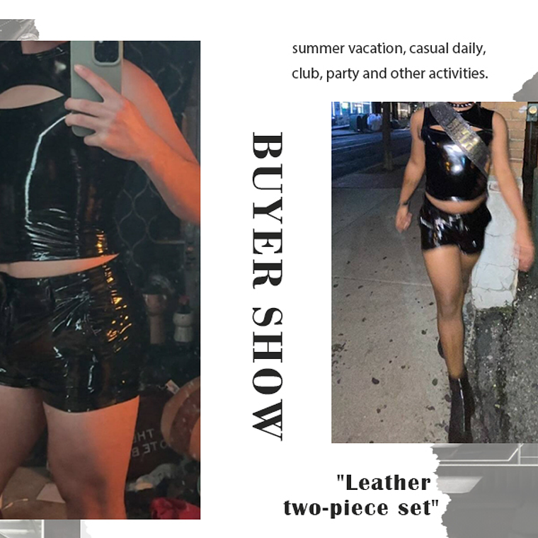 CONJUNTO SHORT Y CROP TOP EN SHAROL LATEX 7