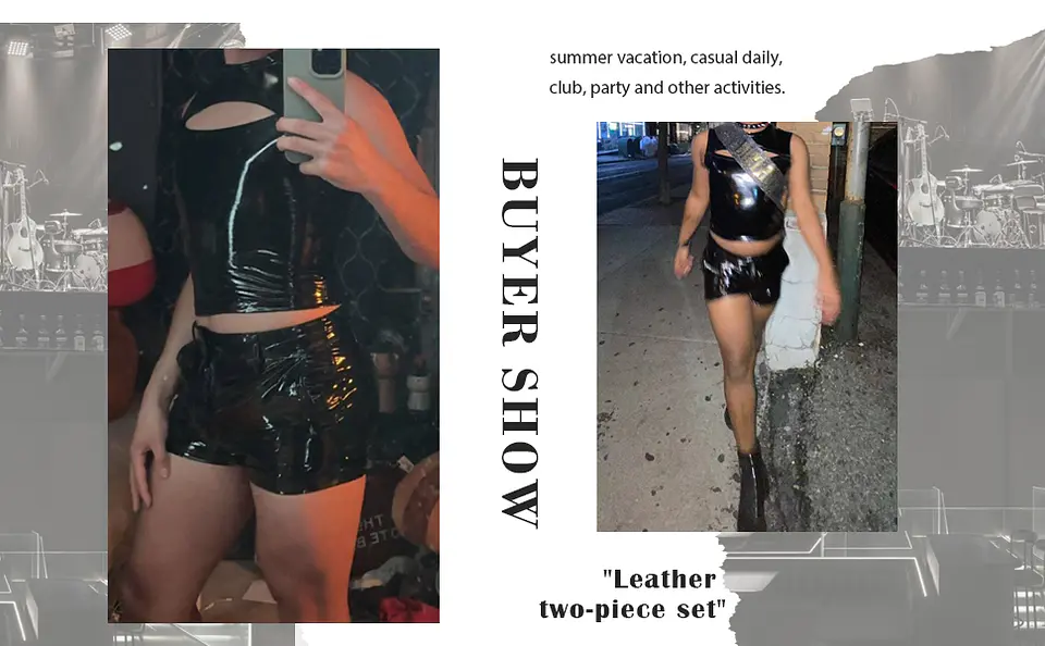 CONJUNTO SHORT Y CROP TOP EN SHAROL LATEX 7