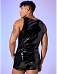 CONJUNTO SHORT Y CAMISETA  EN SHAROL LATEX CON APERTURA AL LADO - Miniatura 3