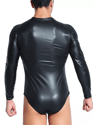 Body hombre manga larga charol 