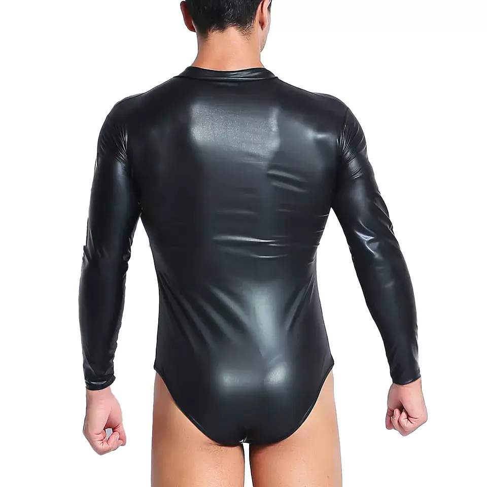Body hombre manga larga charol  2