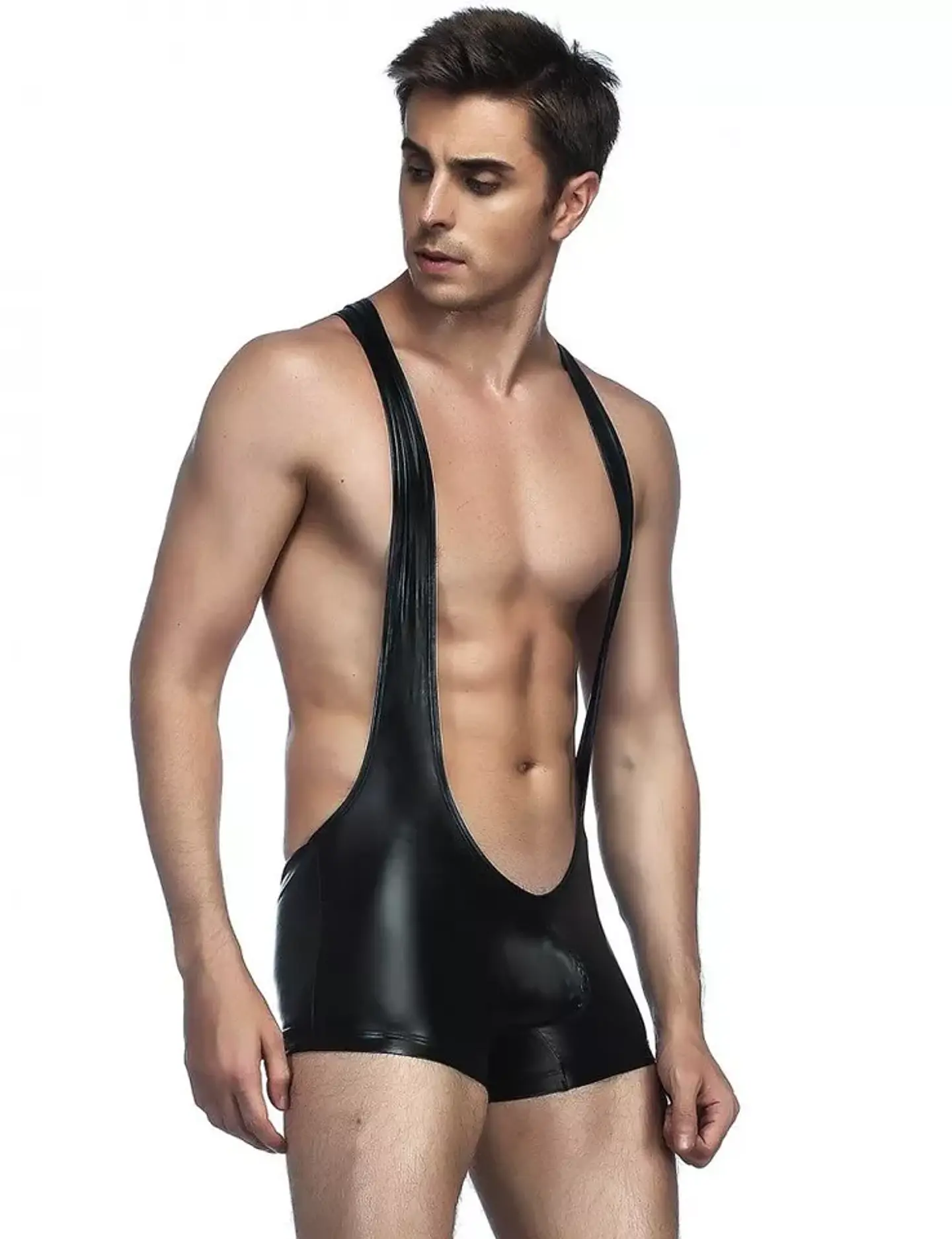 CATSUIT CORTO HOMBRE EN CHAROL 1
