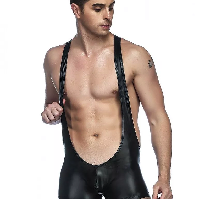 CATSUIT CORTO HOMBRE EN CHAROL 3