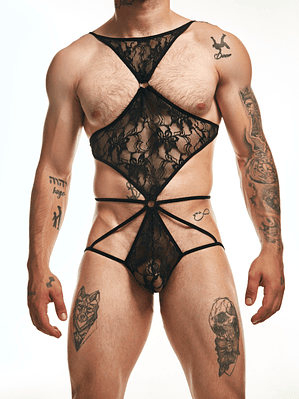 CONJUNTO LENCERIA MASCULINA EN BLONDA 