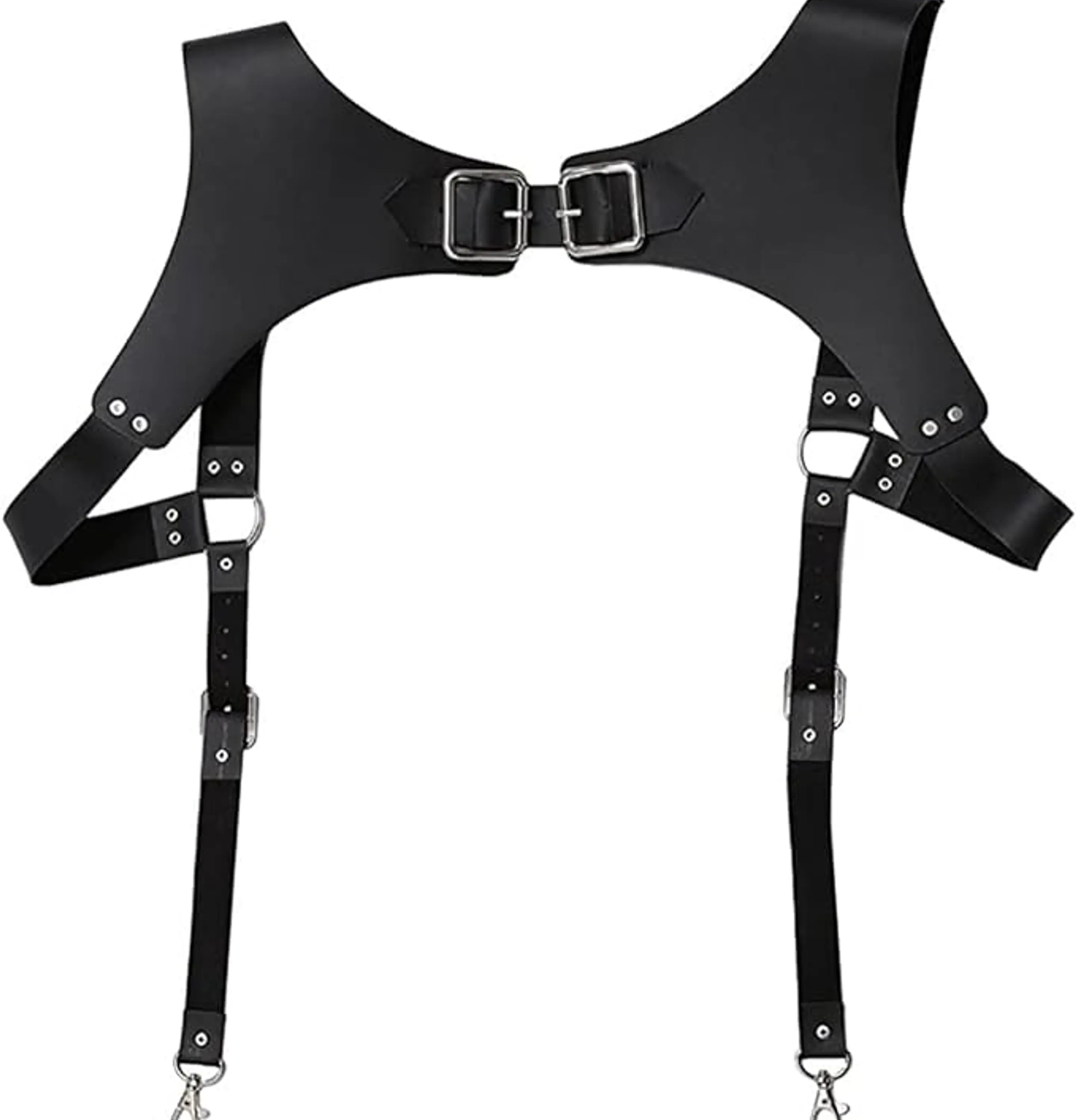 Arnés de cuero para hombre, tirantes ajustables, hebilla ajustable 8