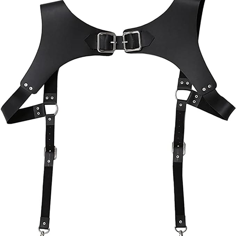 rnés de cuero para hombre, tirantes ajustables, hebilla ajustable 8