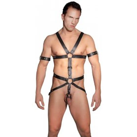 ARNES DE PECHO CUERO FETICHE NEGRO