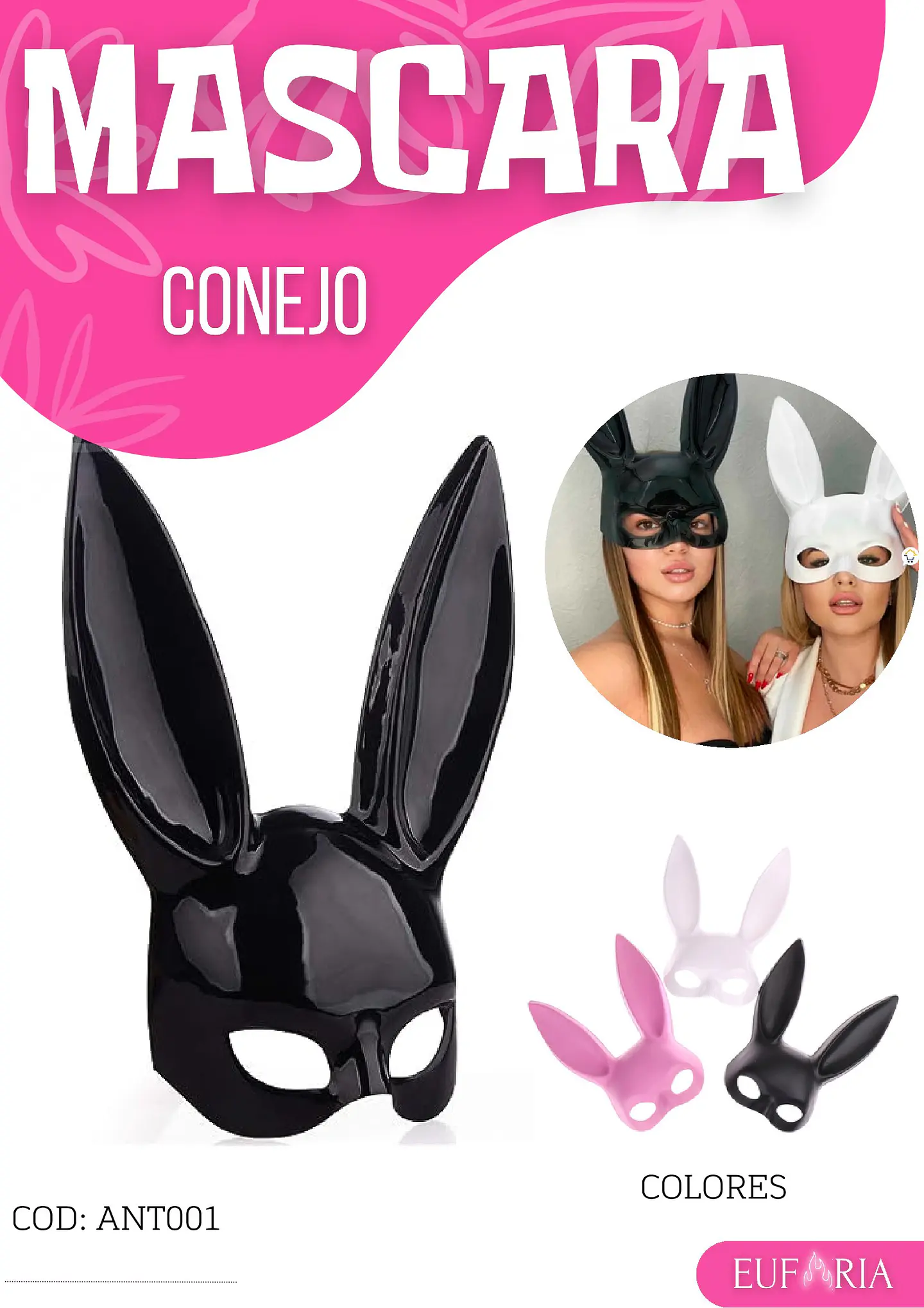 MASCARA CONEJO PVP NEGRO 1