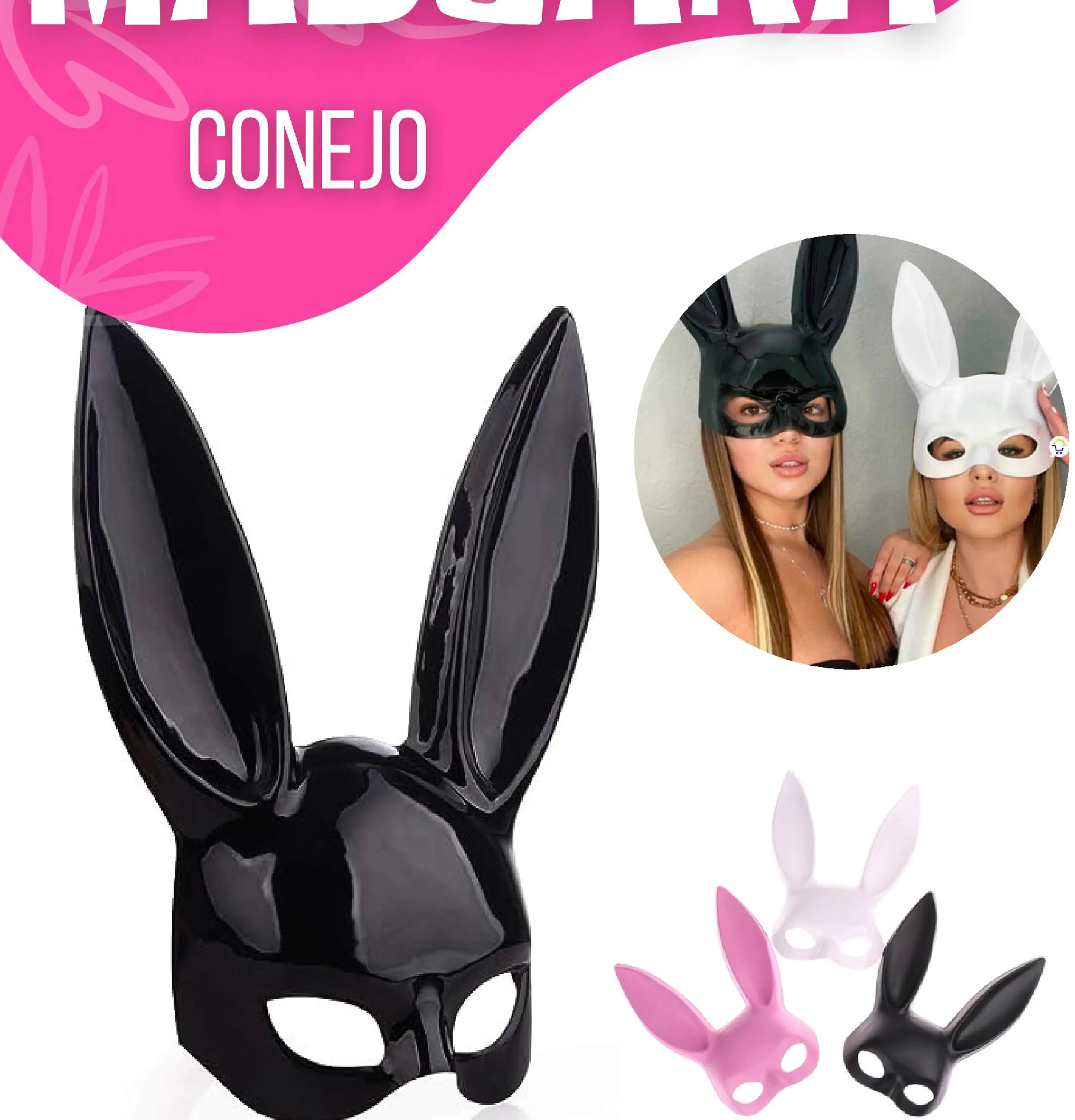MASCARA CONEJO PVP NEGRO 1