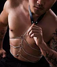 Collar Con Cadena Para Cuerpo Arnes Punk Rock Ajustable - Miniatura 3