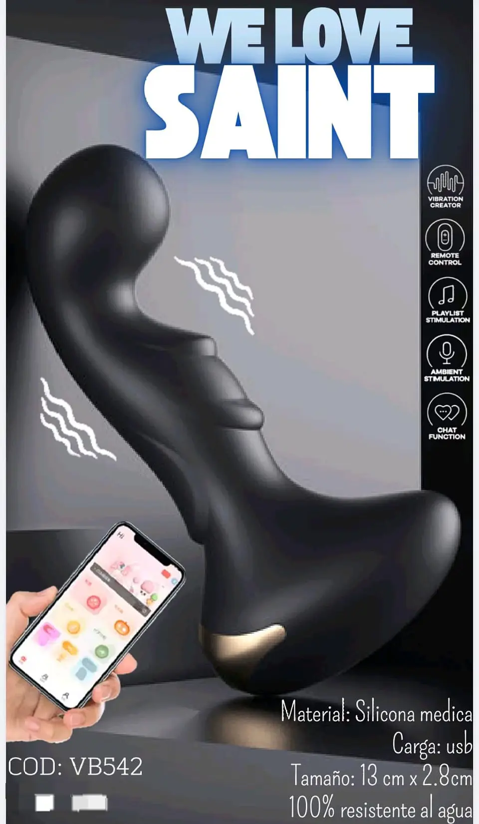 Vibrador Anal con Control remoto por aplicación 2