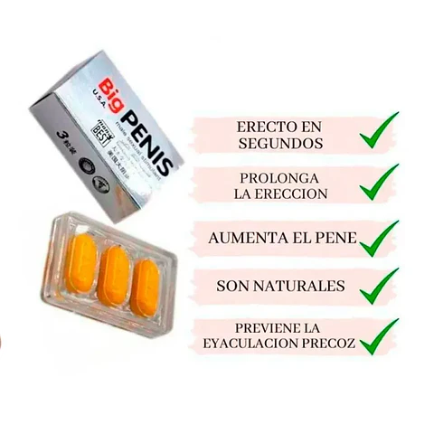 Big Penis Potenciador Sexual Estimulante Masculino X12 Unidades