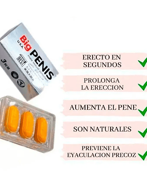 Big Penis Potenciador Sexual Estimulante Masculino X12 Unidades