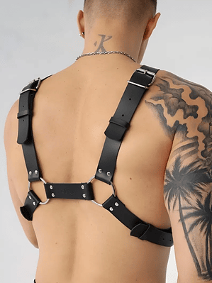 Arnés de cuero Sintético para hombre Negro