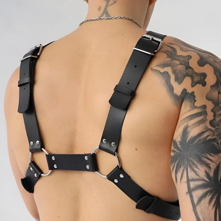 Arnés de cuero Sintético para hombre Negro 1