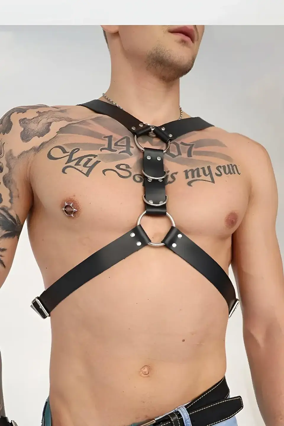 Arnés de cuero Sintético para hombre Negro 2