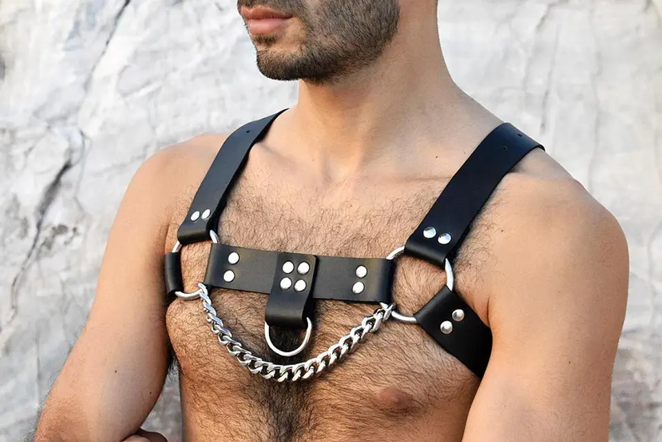 Arnés de cuero Sint para hombre Negro ·4 5