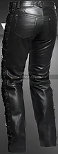 PANTALON EN CUERO SINTETICO CON CUERDA LATERAL - Miniatura 5