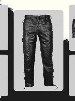 PANTALON EN CUERO SINTETICO CON CUERDA LATERAL