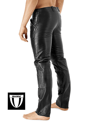 PANTALON EN CUERO SINTETICO CON CREMALLERA