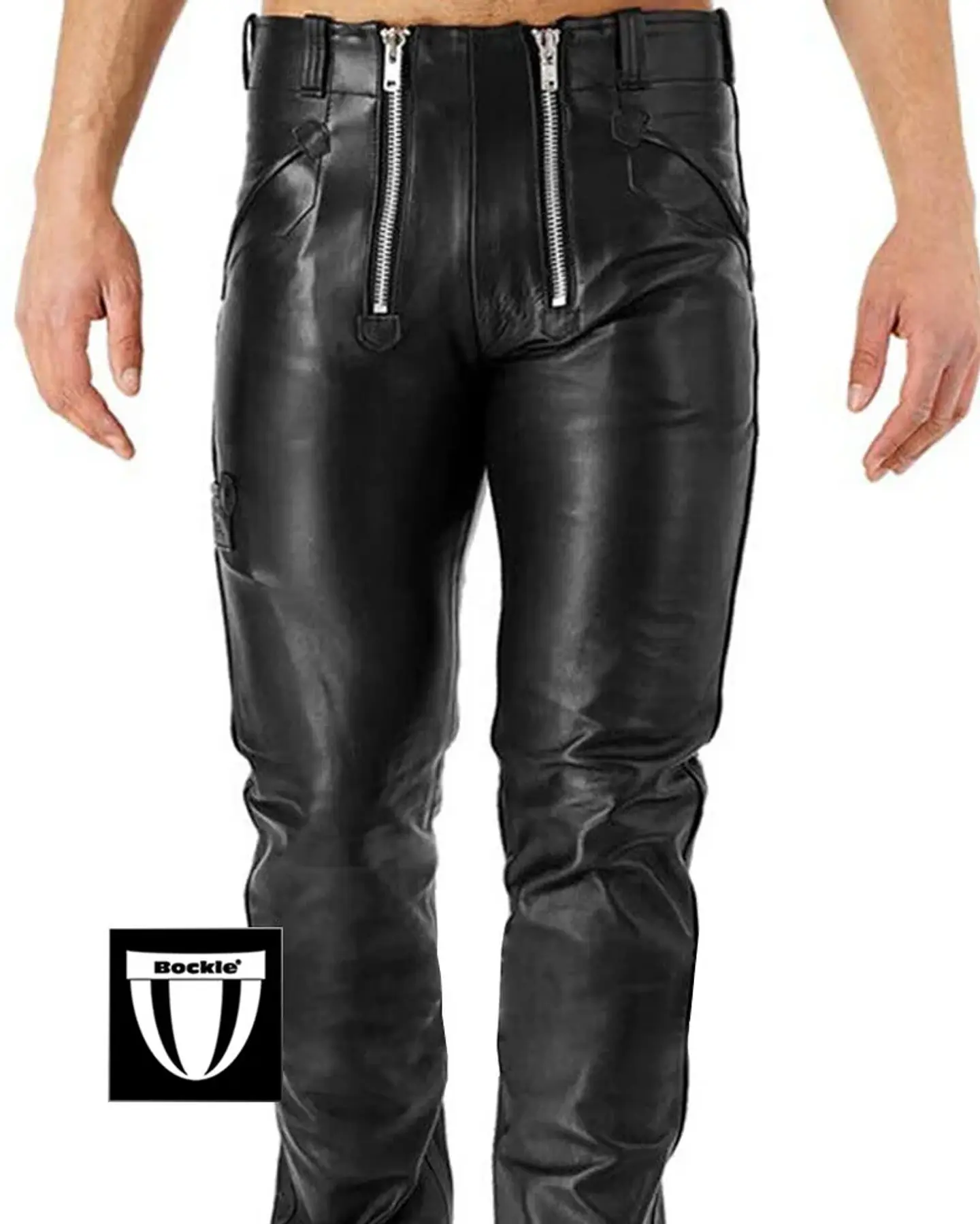 PANTALON EN CUERO SINTETICO CON CREMALLERA 3