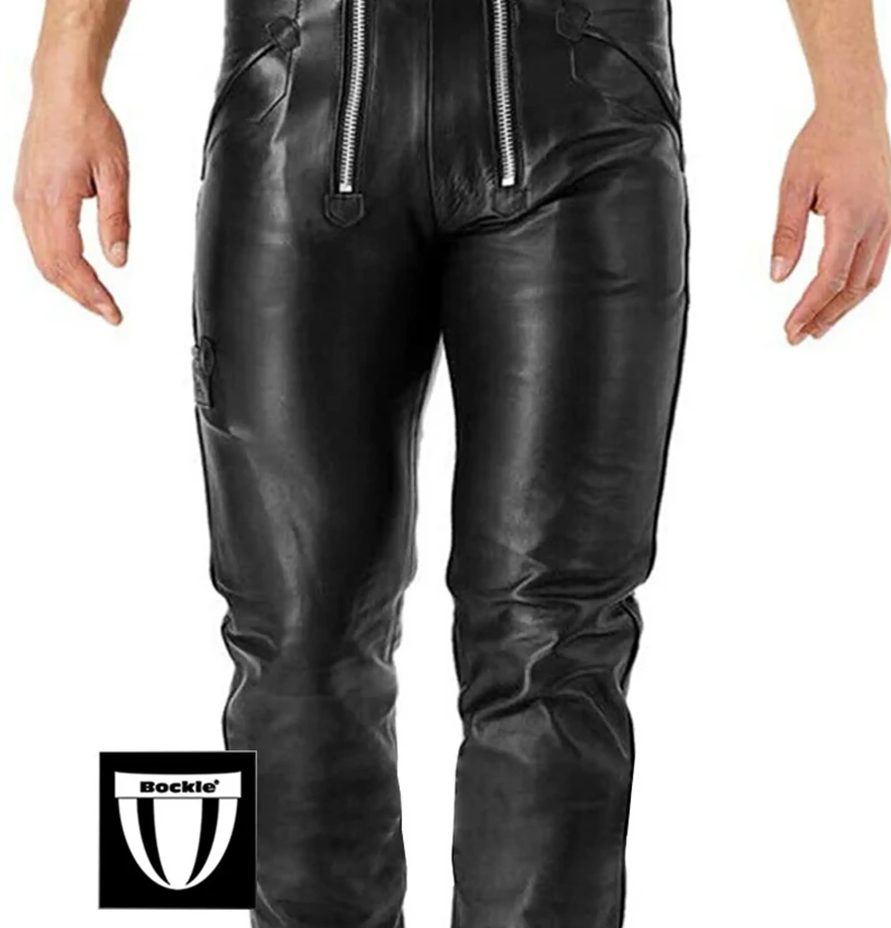 PANTALON EN CUERO SINTETICO CON CREMALLERA 3