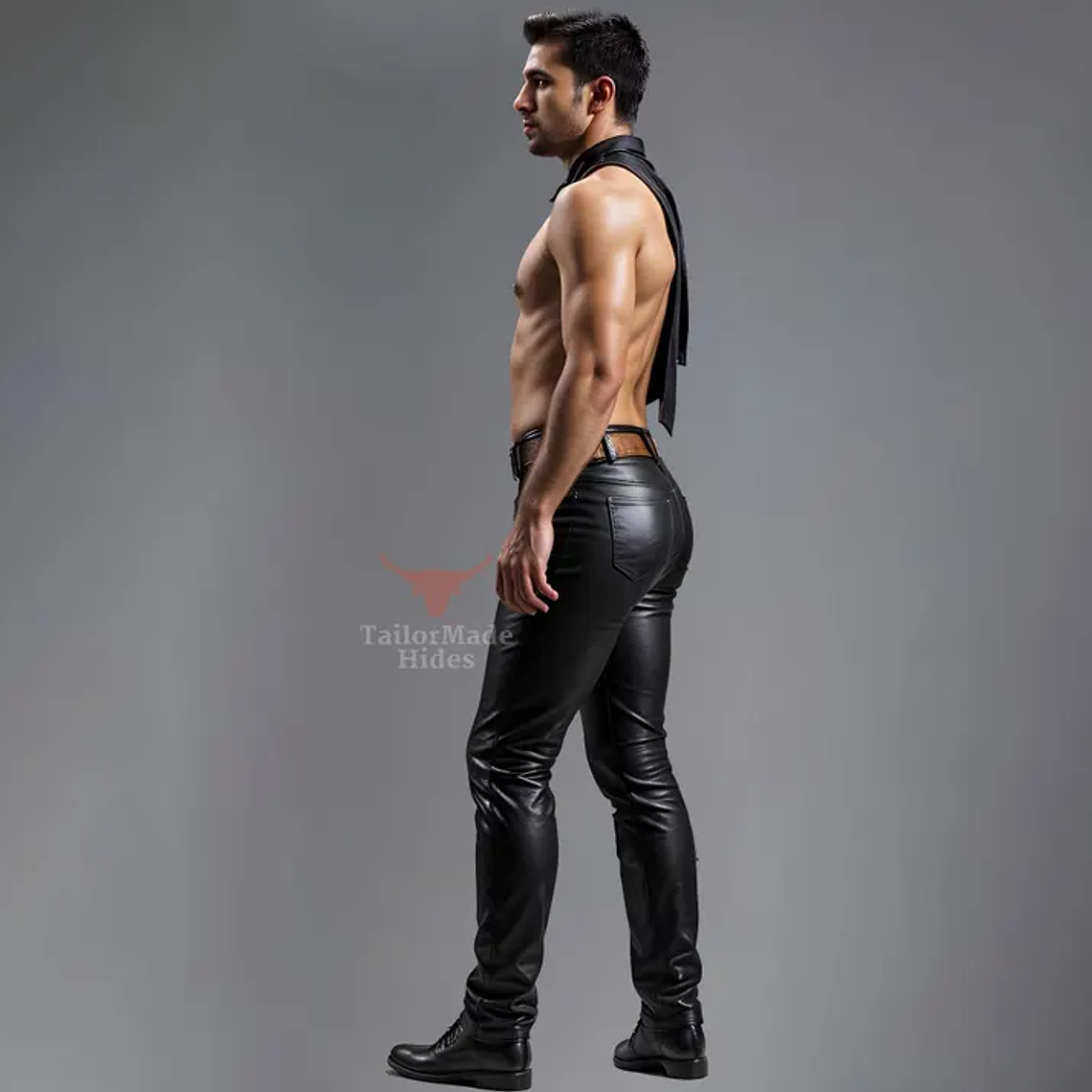 PANTALON EN CUERO SINTETICO LISO 1