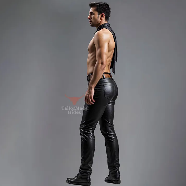 PANTALON EN CUERO SINTETICO LISO 1