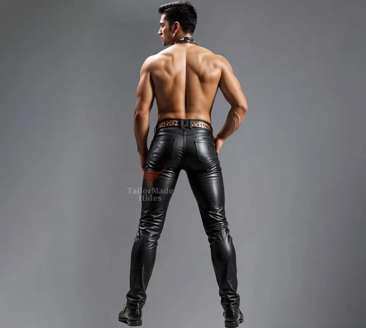 PANTALON EN CUERO SINTETICO LISO 2