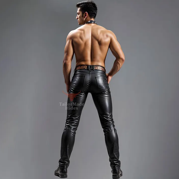 PANTALON EN CUERO SINTETICO LISO 2