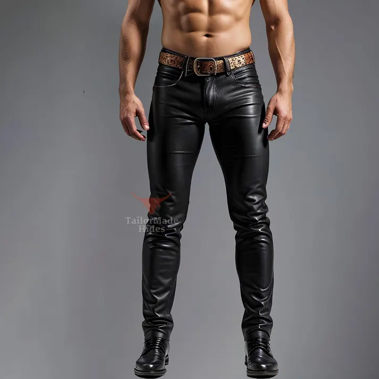 PANTALON EN CUERO SINTETICO LISO 5