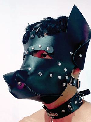 MASCARA PET NEGRO  CUERO SINTETICO