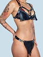 CONJUNTO ARNES CUERO SINTETICO UNISEX NEGRO #4 - Miniatura 1