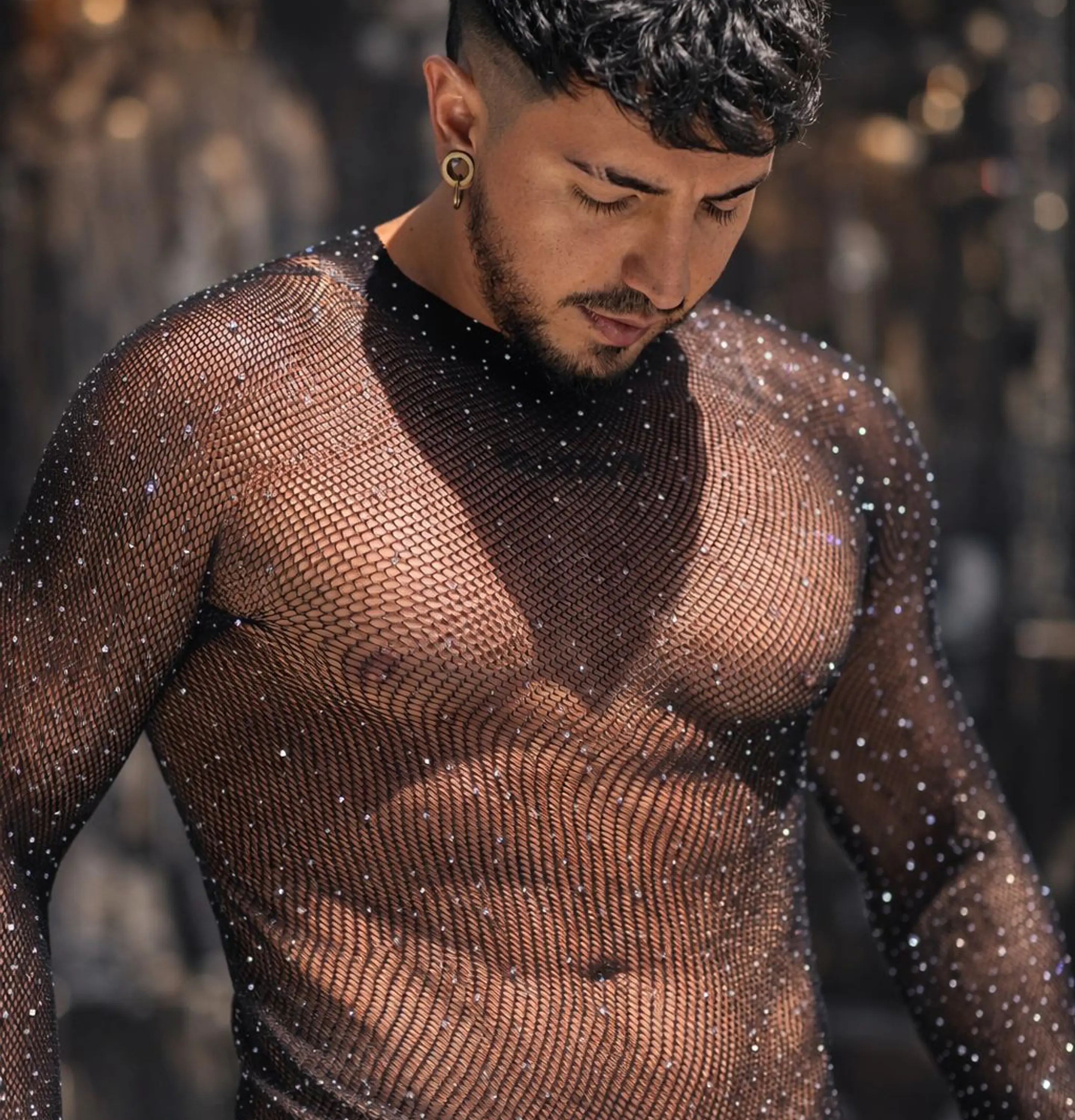 BODY MALLA BRILLANTE PARA HOMBRE NEGRA 1