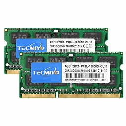 Kit Memoria Tecmiyo DDR3L de 8GB (2X4GB) 1600Mhz
