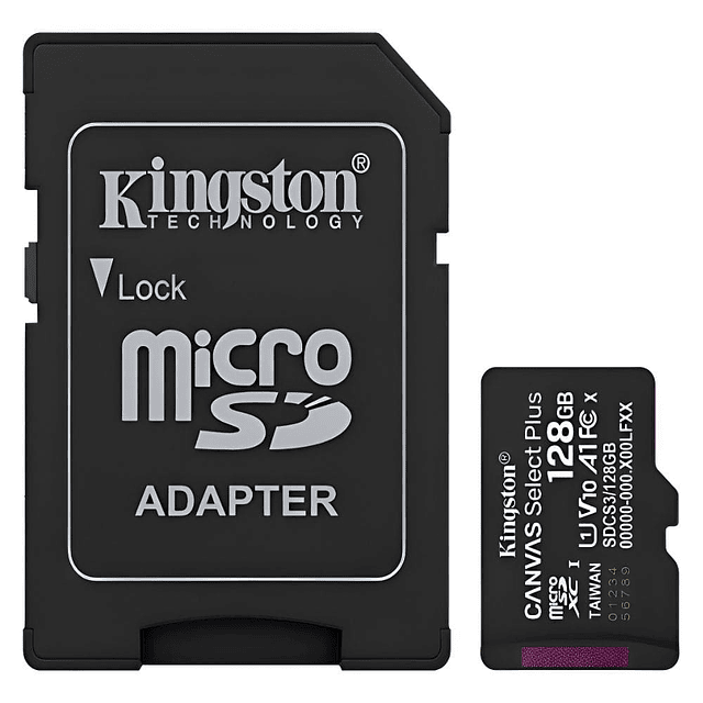 Memoria MicroSD Kingston 128GB Canvas Select Plus 150MBS
